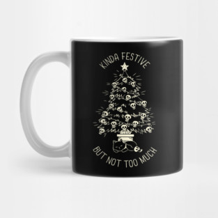 Christmas Tree Little Skulls Black Cat Xmas Kinda Festive by Tobe Fonseca Mug