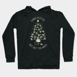 Christmas Tree Little Skulls Black Cat Xmas Kinda Festive by Tobe Fonseca Hoodie