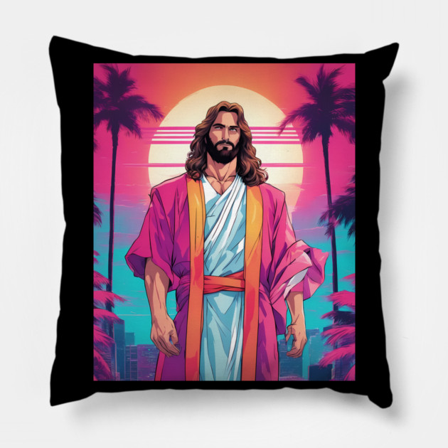 Jesus Christ All Things are Possible to Those Who Have Faith Pillow by animegirlnft