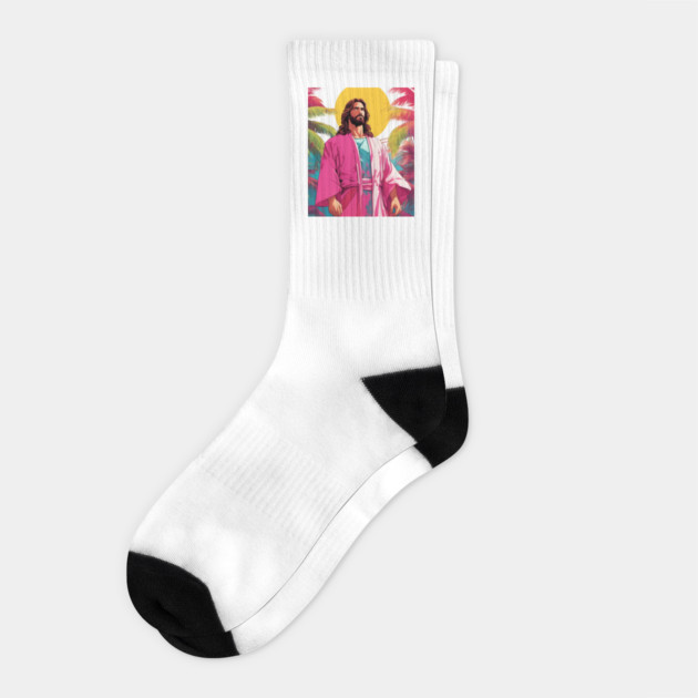 Jesus Christ With God Nothing is Impossible Socks by animegirlnft