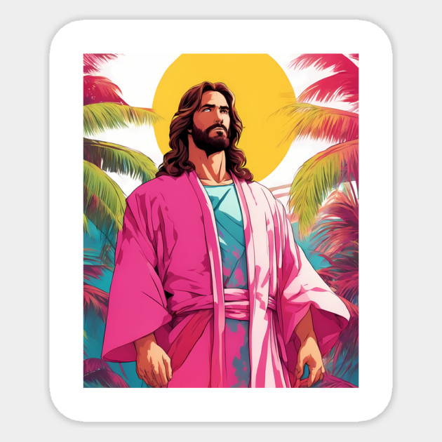 Jesus Christ With God Nothing is Impossible Sticker by animegirlnft