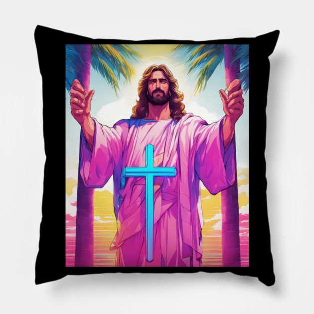 Jesus Christ Forgive Everyone who Sins Against Us Pillow by animegirlnft
