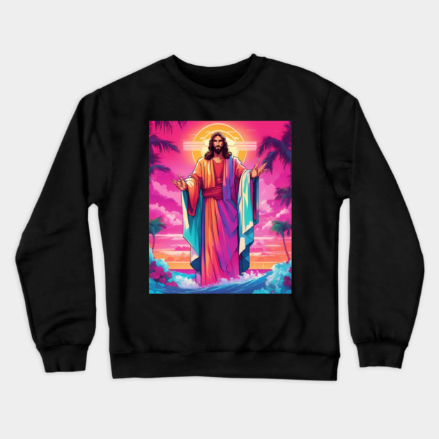 Jesus Christ Deliver Us From Evil Crewneck Sweatshirt by animegirlnft