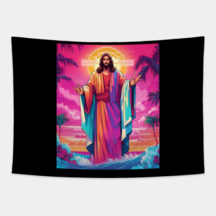 Jesus Christ Deliver Us From Evil Tapestry