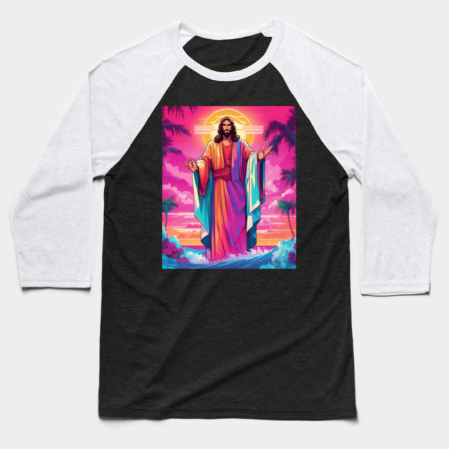 Jesus Christ Deliver Us From Evil Baseball T-Shirt by animegirlnft