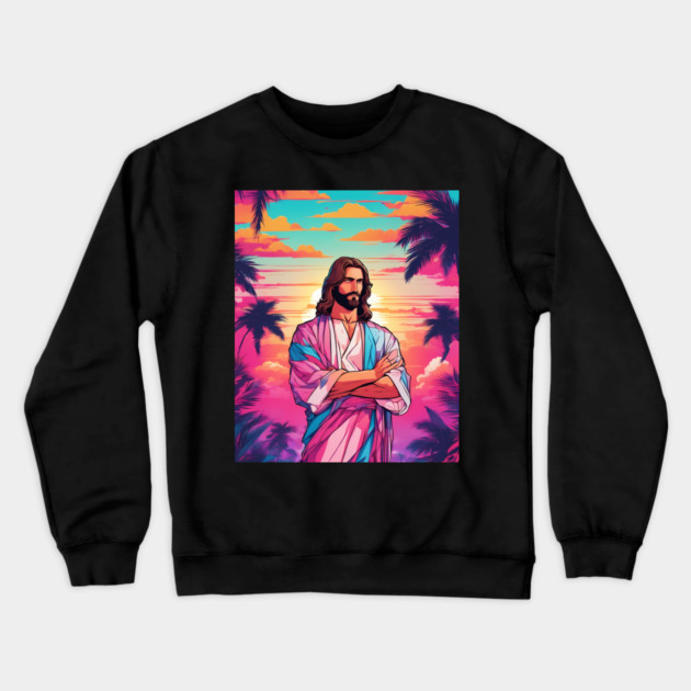 Jesus Christ I am with You Always Crewneck Sweatshirt by animegirlnft
