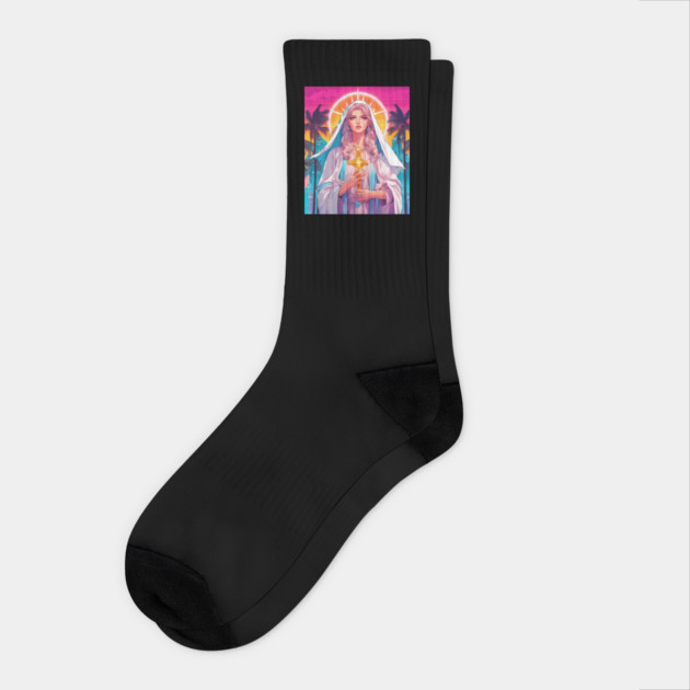 Hail Mary Full of Grace Socks by animegirlnft