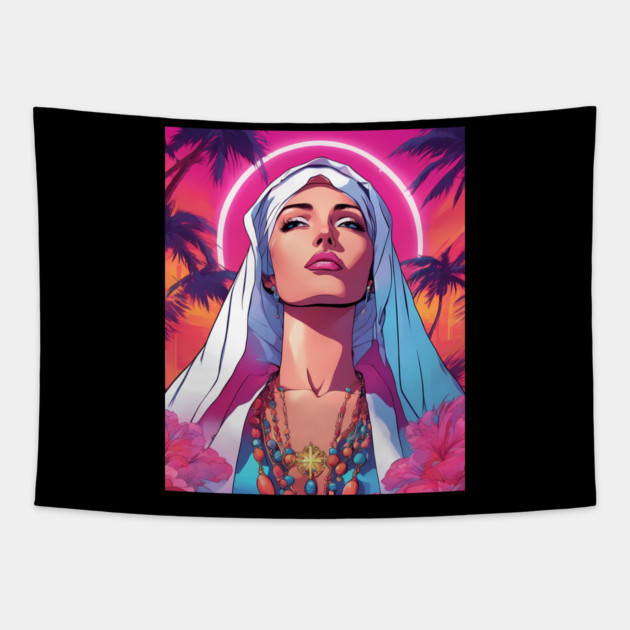 Mother of God Pray for Us Sinners Tapestry by animegirlnft