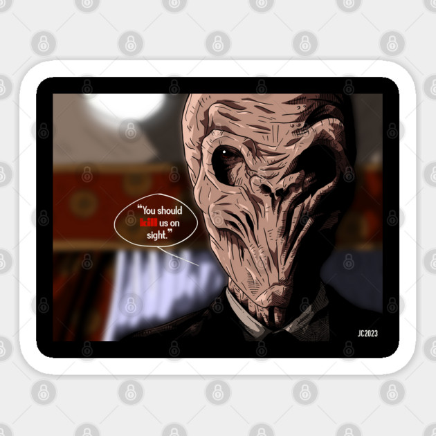 Doctor Who "The Silence" portrait (digital) Sticker by StagArtStudios