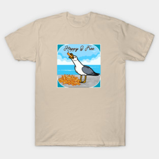 Happy Seagull with French Fry T-Shirt