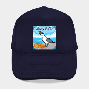 Happy Seagull with French Fry Hat