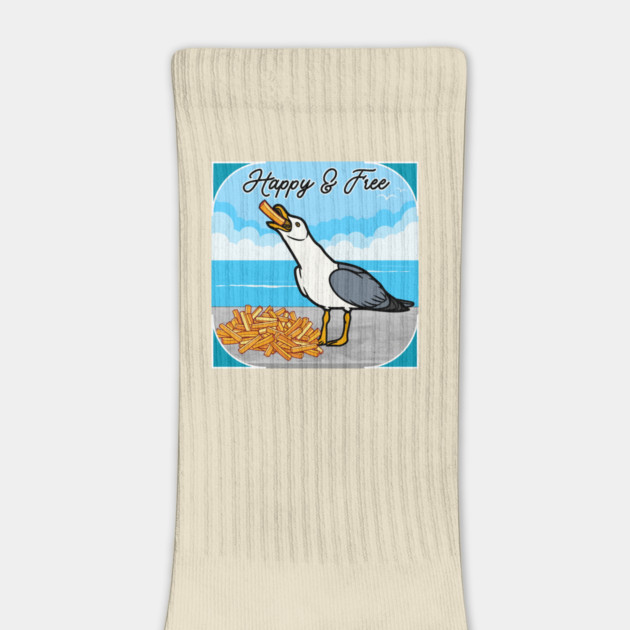 Happy Seagull with French Fry by Four Season Foraging