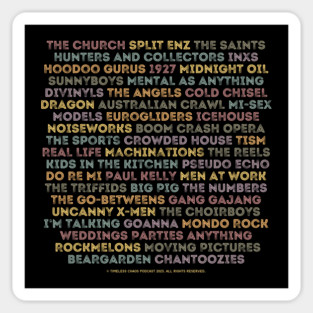 Aussie 80s Bands (Back Print) Sticker
