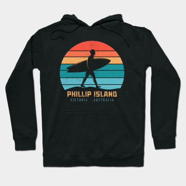 Phillip Island Victoria Australia Surf Hoodie by Timeless Chaos