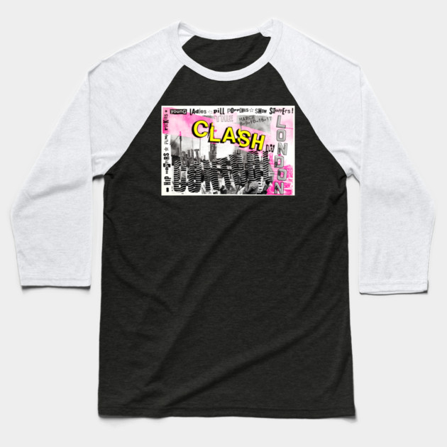 The Clash Out Of Control in London 1984 Baseball T-Shirt by Timeless Chaos