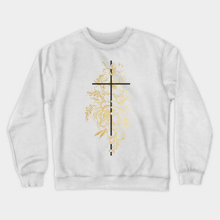 Floral Cross Crewneck Sweatshirt