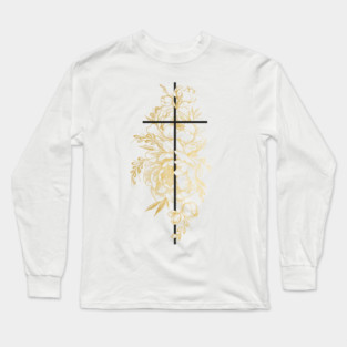 Floral Cross Long Sleeve T-Shirt