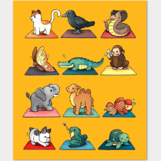 Animal Yoga Pose Posters and Art