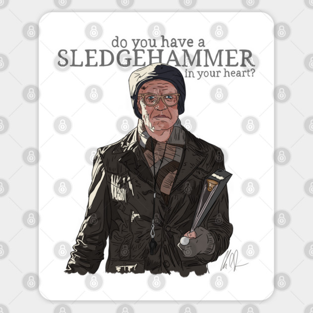 Snow Angels: Be My Sledgehammer Sticker by 51Deesigns