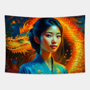 Chinese New Year of the Dragon Tapestry