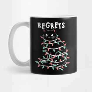 Black Cat Tangled Up on Christmas Lights by Tobe Fonseca Mug
