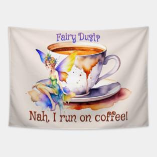 Fairy Runs on Coffee Tapestry