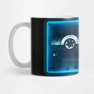 Blue Neon Cassette Tape Mug
