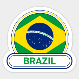 Brazil Country Badge - Brazil Flag Sticker