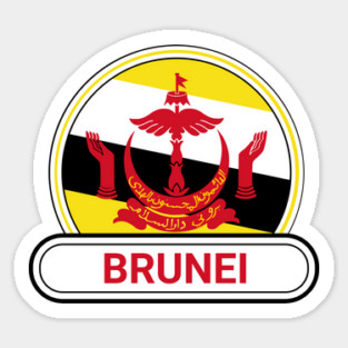 Brunei Country Badge - Brunei Flag Sticker