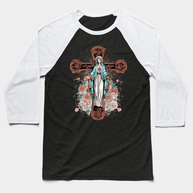 Mary Our Lady of Fatima Baseball T-Shirt by animegirlnft