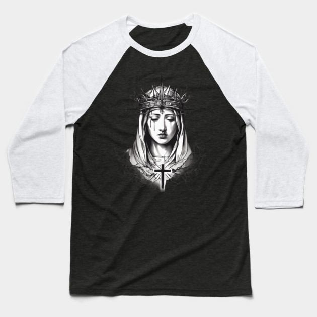 Mary Prayers for the Dying Baseball T-Shirt by animegirlnft