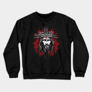 Jesus Christ Crown of Thorns Crewneck Sweatshirt