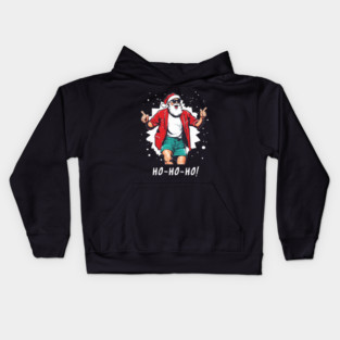 Santa Claus in da House -  Best, Unique Gift Idea for Men, Women, Kids, Mom, Dad, Funny, Humor, Meme, Retro, Vintage, DJ, Disco, Techno Music Lover, Santa Claus in Sunglasses,  R&B,  Party, Cool, Christmas in July, RnB, Xmas, Summer Christmas, Kids Hoodie