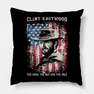 Vintage Distressed Clint Eastwood Pillow