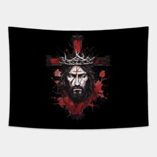 Jesus On The Cross Tapestry