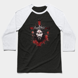 Jesus On The Cross Baseball T-Shirt
