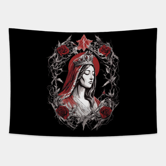 Mary On A Cross Tapestry by animegirlnft