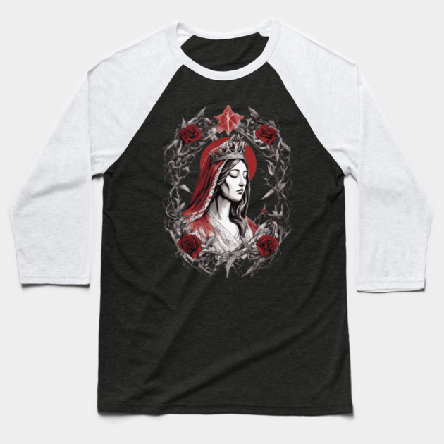 Mary On A Cross Baseball T-Shirt by animegirlnft