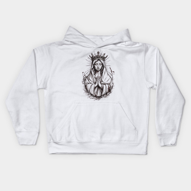 Hail Mary Prayer Kids Hoodie by animegirlnft