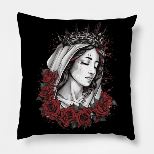 Mary, Mother Of Jesus Pillow by animegirlnft