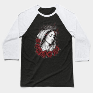 Mary, Mother Of Jesus Baseball T-Shirt