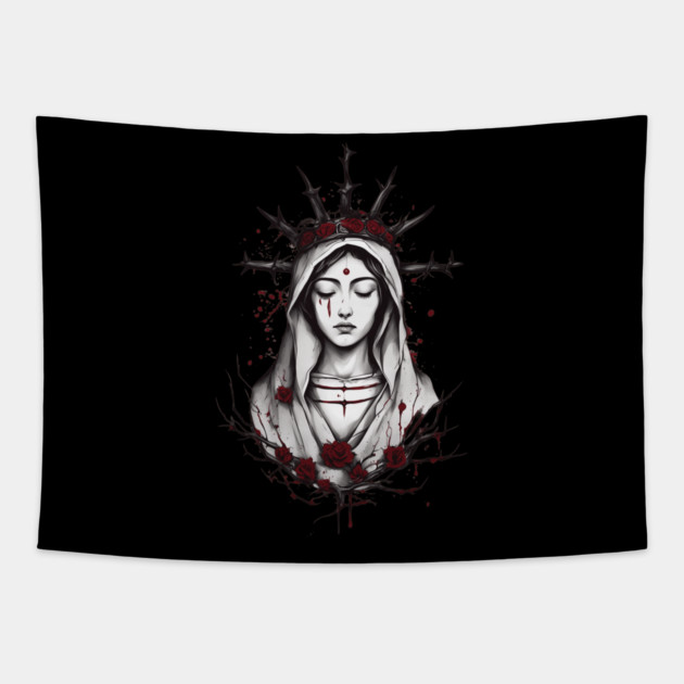 Mary The Blessed Virgin Tapestry by animegirlnft