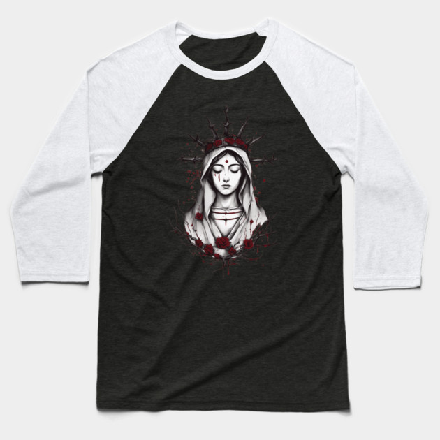 Mary The Blessed Virgin Baseball T-Shirt by animegirlnft