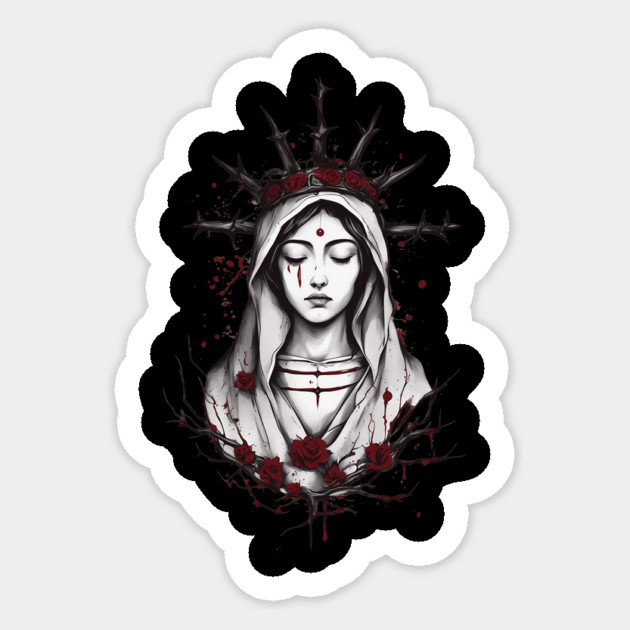 Mary The Blessed Virgin Sticker by animegirlnft
