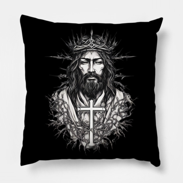 Jesus Walks On Water Pillow by animegirlnft