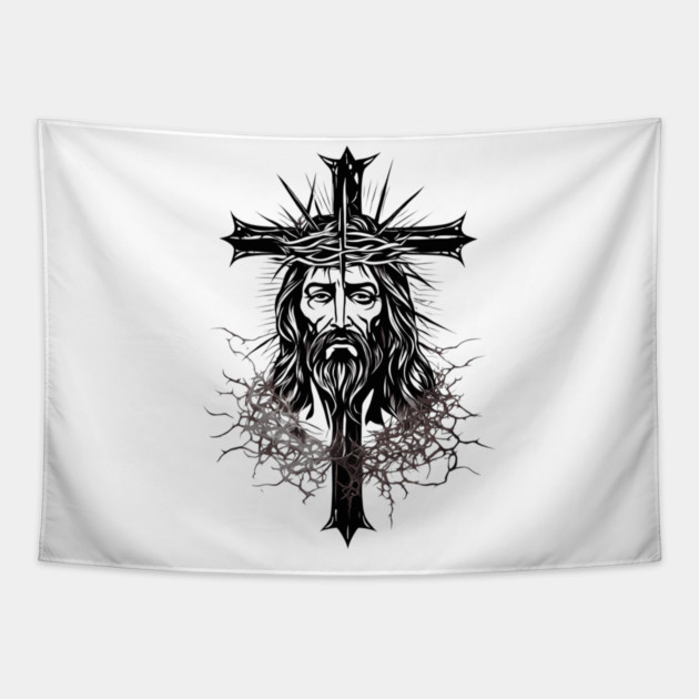 Crucifixion Of Jesus Tapestry by animegirlnft