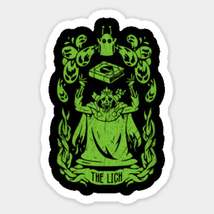 Adventure time The lich King, tarot card design of The Lich King from adventure time Sticker