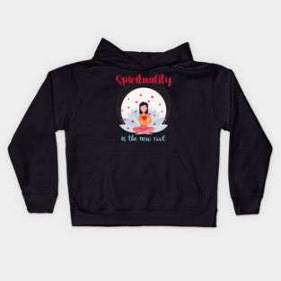 Spirituality is the new cool, meditating hearts Kids Hoodie