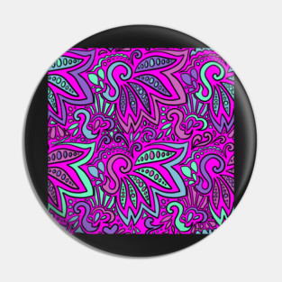 Magenta Cool Paisley Pin