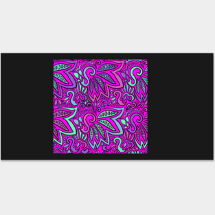 Magenta Cool Paisley Posters and Art